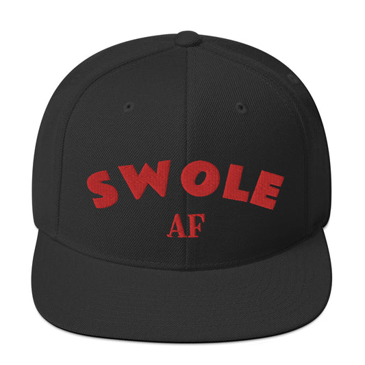 Ki Swole AF Snapback Hat (Red Text)