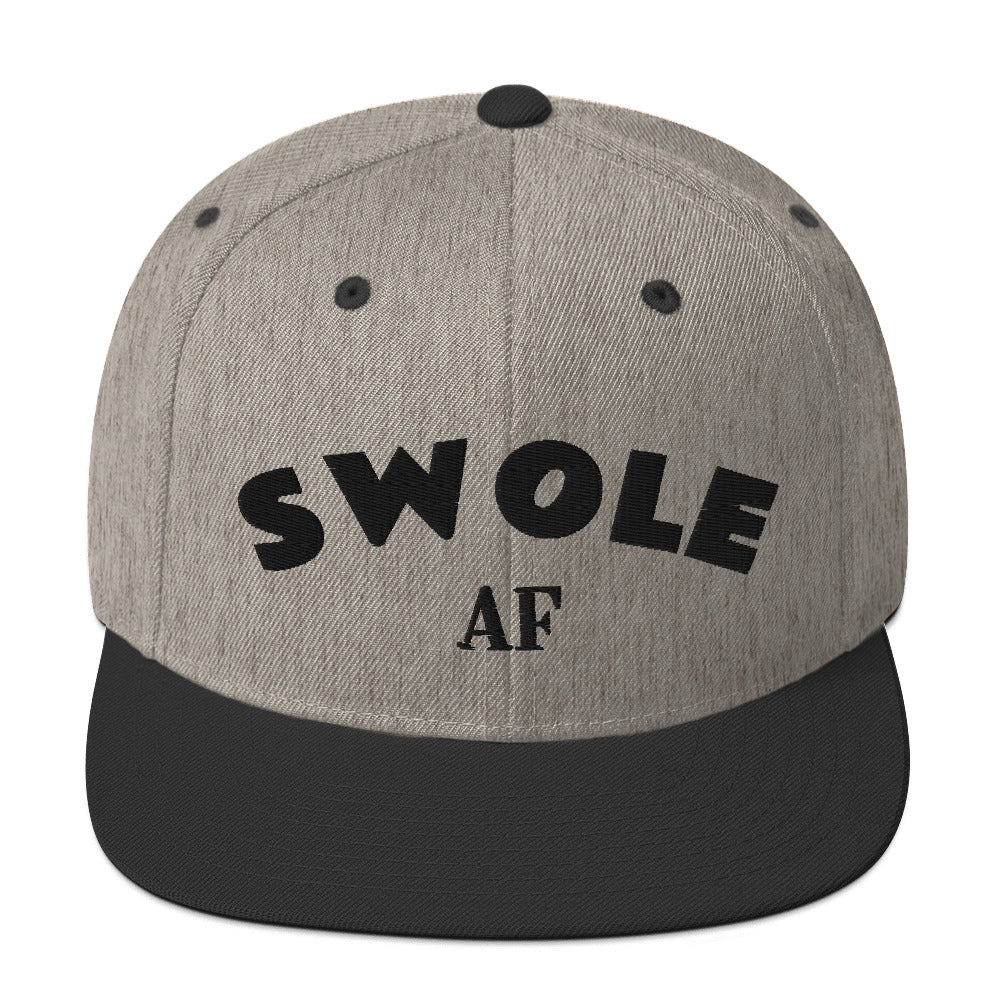 Ki Swole AF Snapback Hat (Black Text)