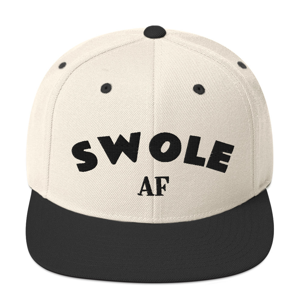 Ki Swole AF Snapback Hat (Black Text)